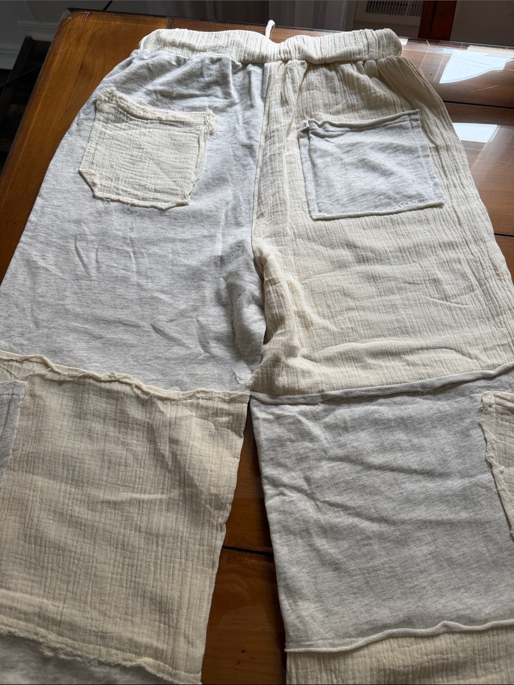 POL Neutral Patchwork Jogger Pants - Cream - Picture 12 of 12